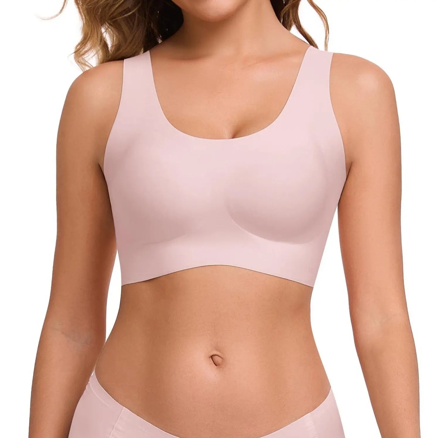 Seamless Wireless Full Coverage Bra in Nude - Wireless Comfort | Lumisensy