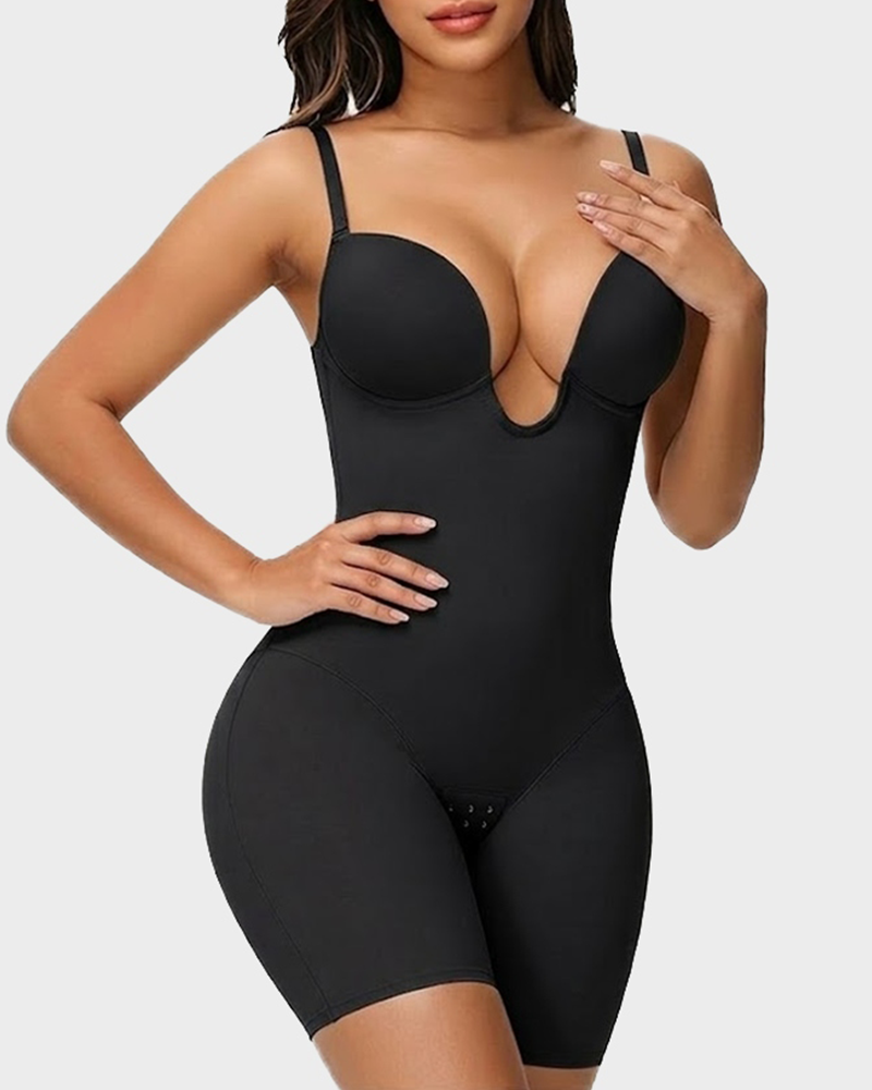 Firm Shaping Open-Back Bodysuit in Beige - Everyday Comfort | Lumisensy