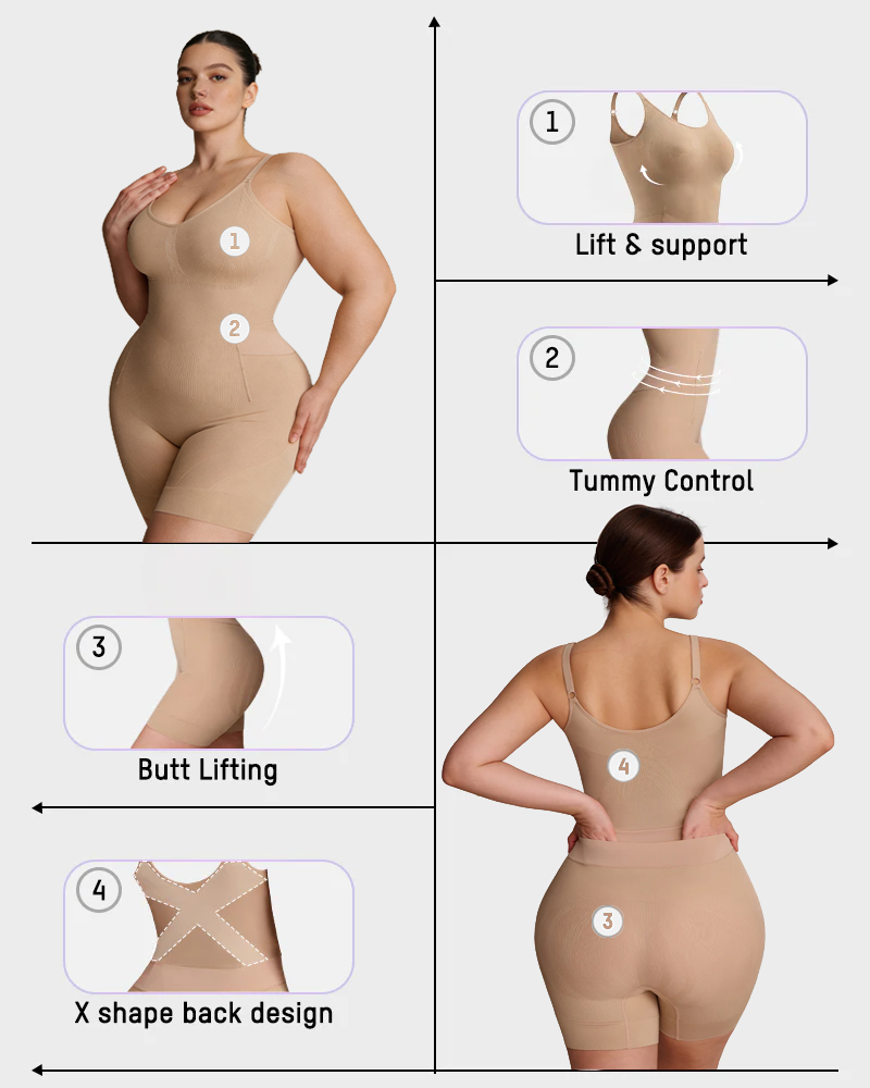 Slim Tummy-Control Bodysuit in Nude - Tummy Control | Lumisensy