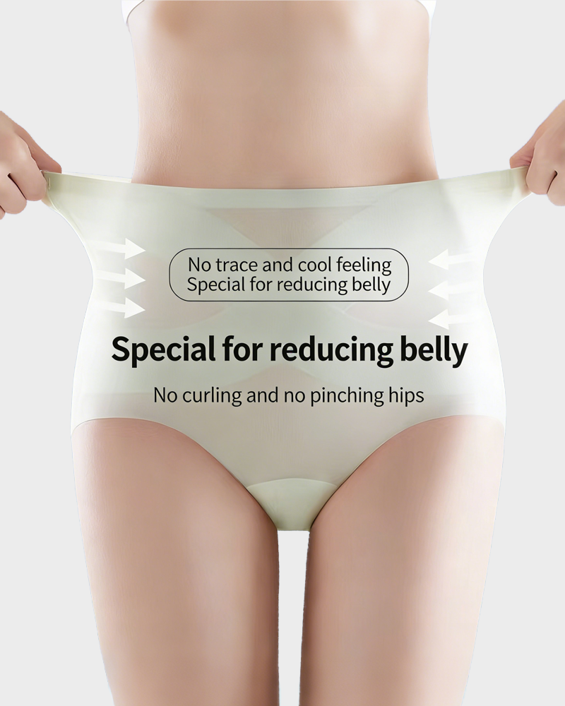 Cool Seamless High-Waist Briefs in Green - High Waist Control | Lumisensy