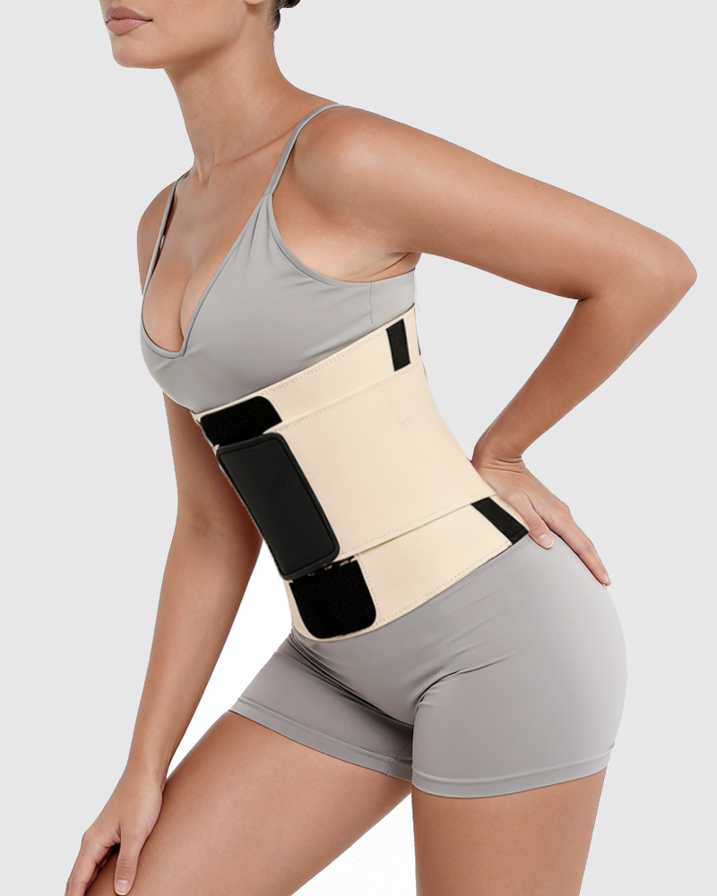 Triple Wrap Waist Trainer in Yellow Leopard Print - Everyday Comfort | Lumisensy