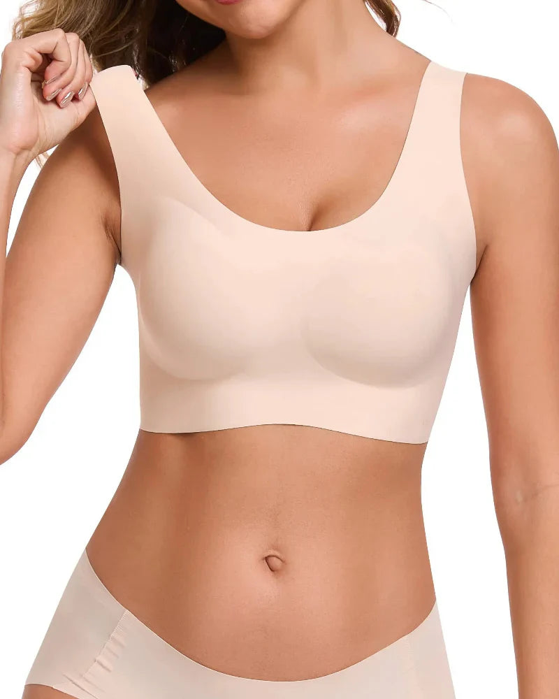 Seamless Wireless Full Coverage Bra in Black - Wireless Comfort | Lumisensy