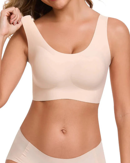 Seamless Wireless Full Coverage Bra in Black - Wireless Comfort | Lumisensy