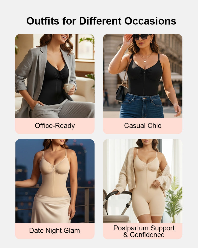 Lumisensy® Ultra-Stretch Zip-Up Sculpting Bodysuit