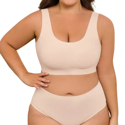Seamless Wireless Full Coverage Bra in Champagne - Wireless Comfort | Lumisensy