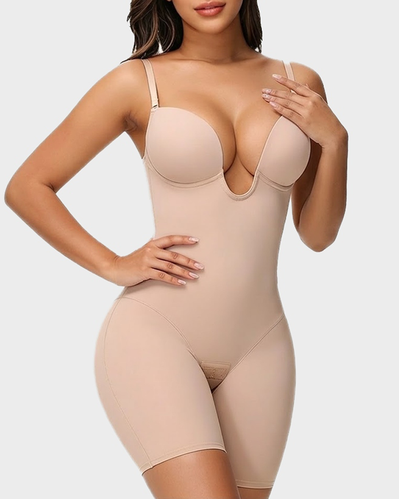 Firm Shaping Open-Back Bodysuit in Black - Everyday Comfort | Lumisensy