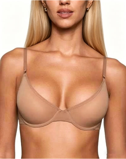 Lightweight Foam Cup Sheer Mesh Bra in Moonlight Blue - Everyday Comfort | Lumisensy