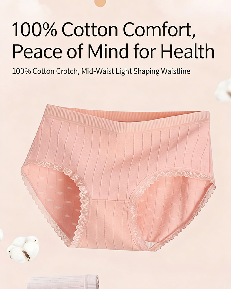 Lumisensy® Fresh Lace-Trim Cotton Panties
