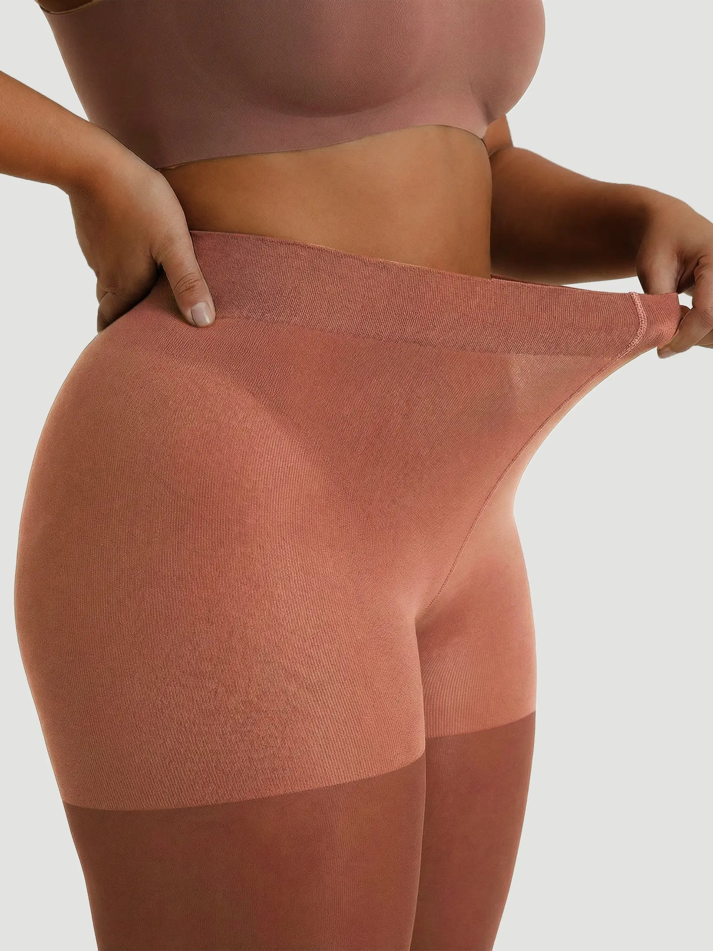 70 Denier Tear-proof Shaping Tights in Brown - Everyday Comfort | Lumisensy
