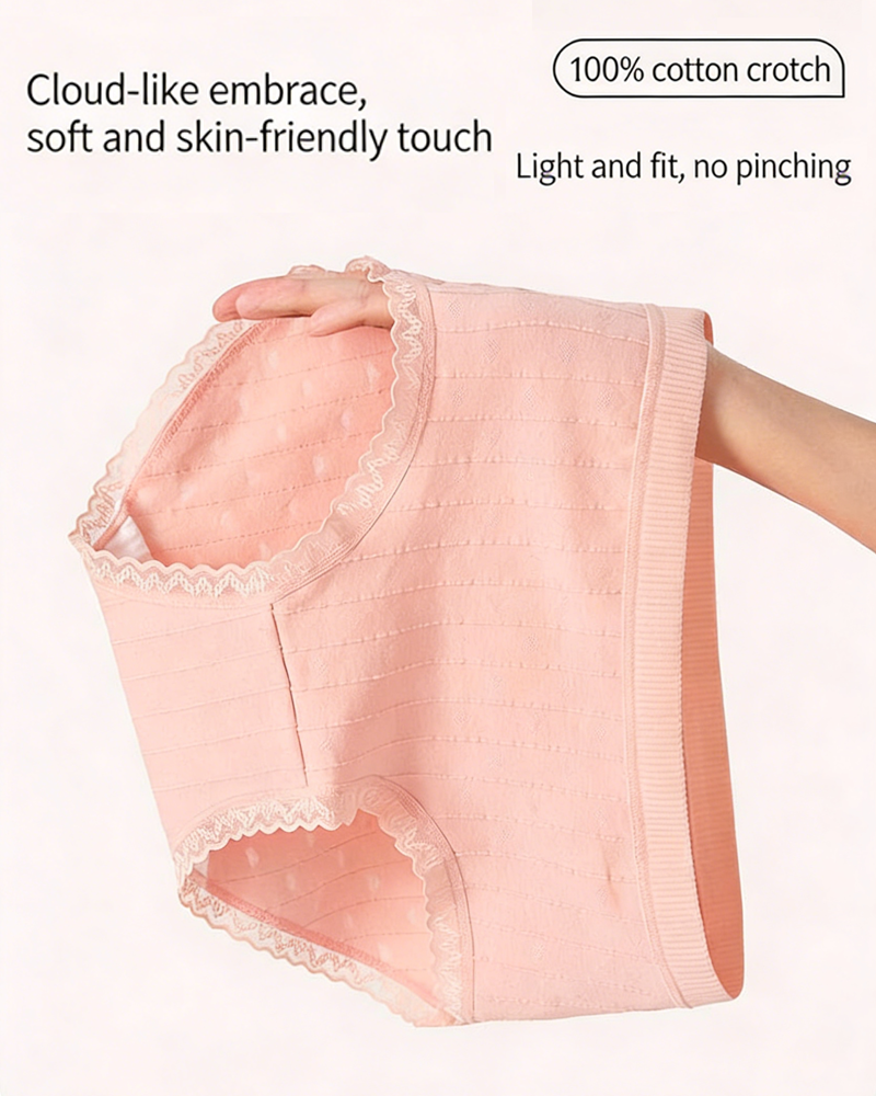 Lumisensy® Fresh Lace-Trim Cotton Panties