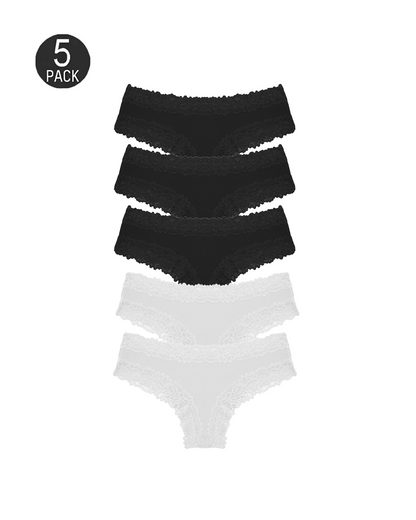 Flattering Low-Rise Ribbed Cotton Panties 5-Pack Set3 - Soft Cotton | Lumisensy