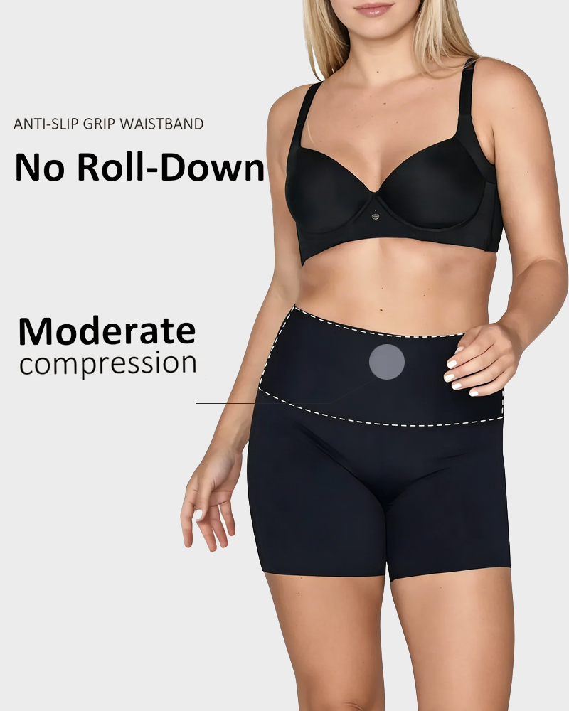 Confident Tummy-Tuck Shaping Shorts in Black - Tummy Control | Lumisensy