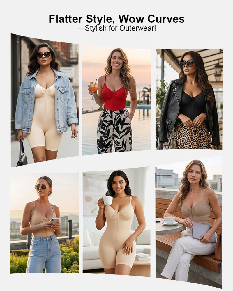 Lumisensy® Ultra-Stretch Zip-Up Sculpting Bodysuit