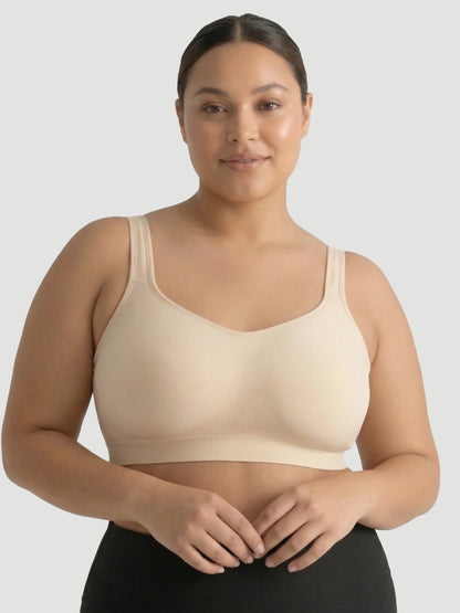 Adjustable Wire Free Shaper Bra with Bra Extender in Beige - Bra Extender | Lumisensy