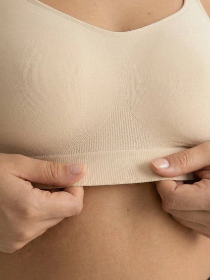 Adjustable Wire Free Shaper Bra with Bra Extender in Beige - Bra Extender | Lumisensy