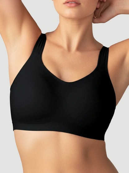 Adjustable Wire Free Shaper Bra with Bra Extender in Black - Bra Extender | Lumisensy