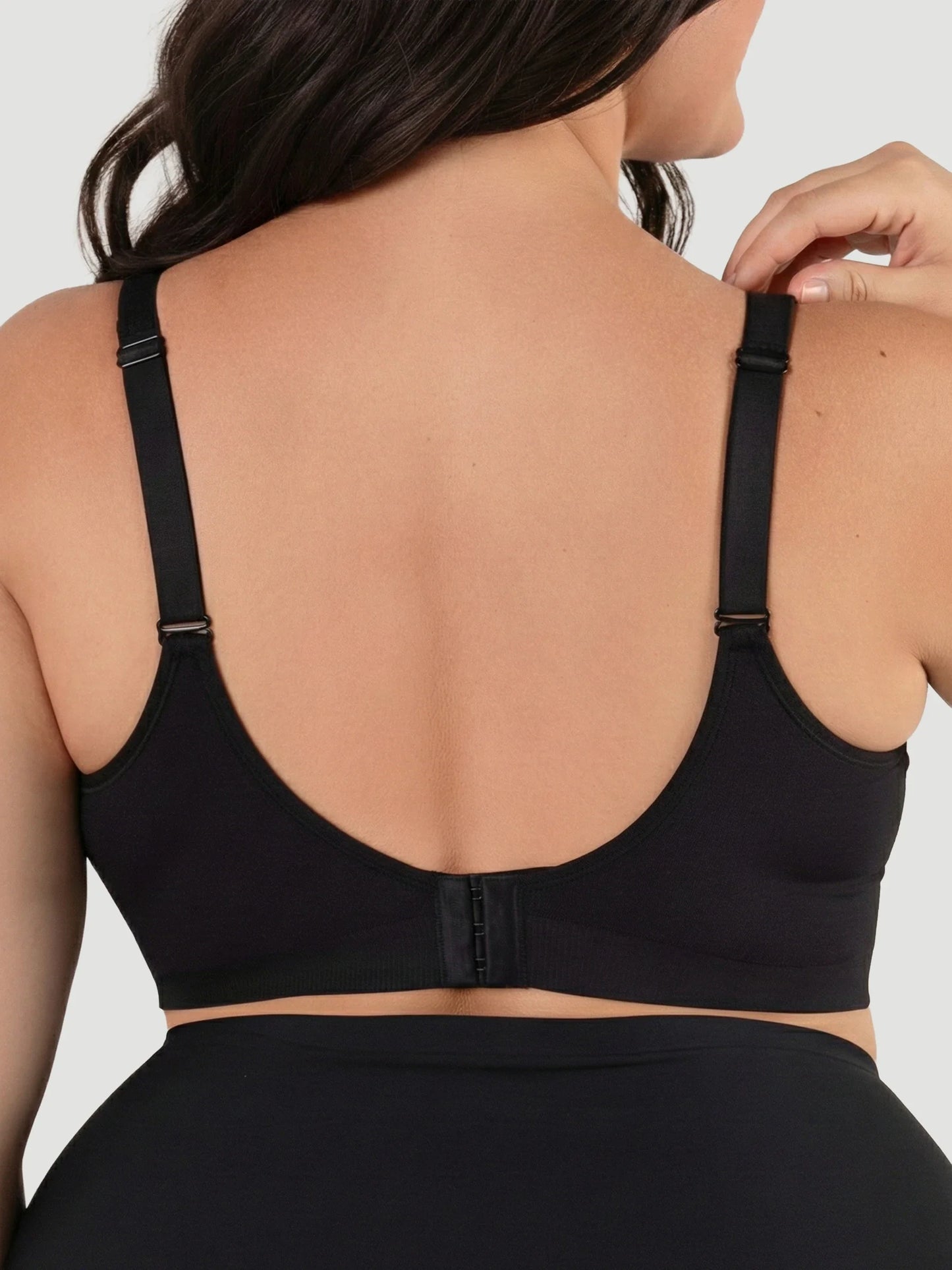 Adjustable Wire Free Shaper Bra with Bra Extender in Black - Bra Extender | Lumisensy