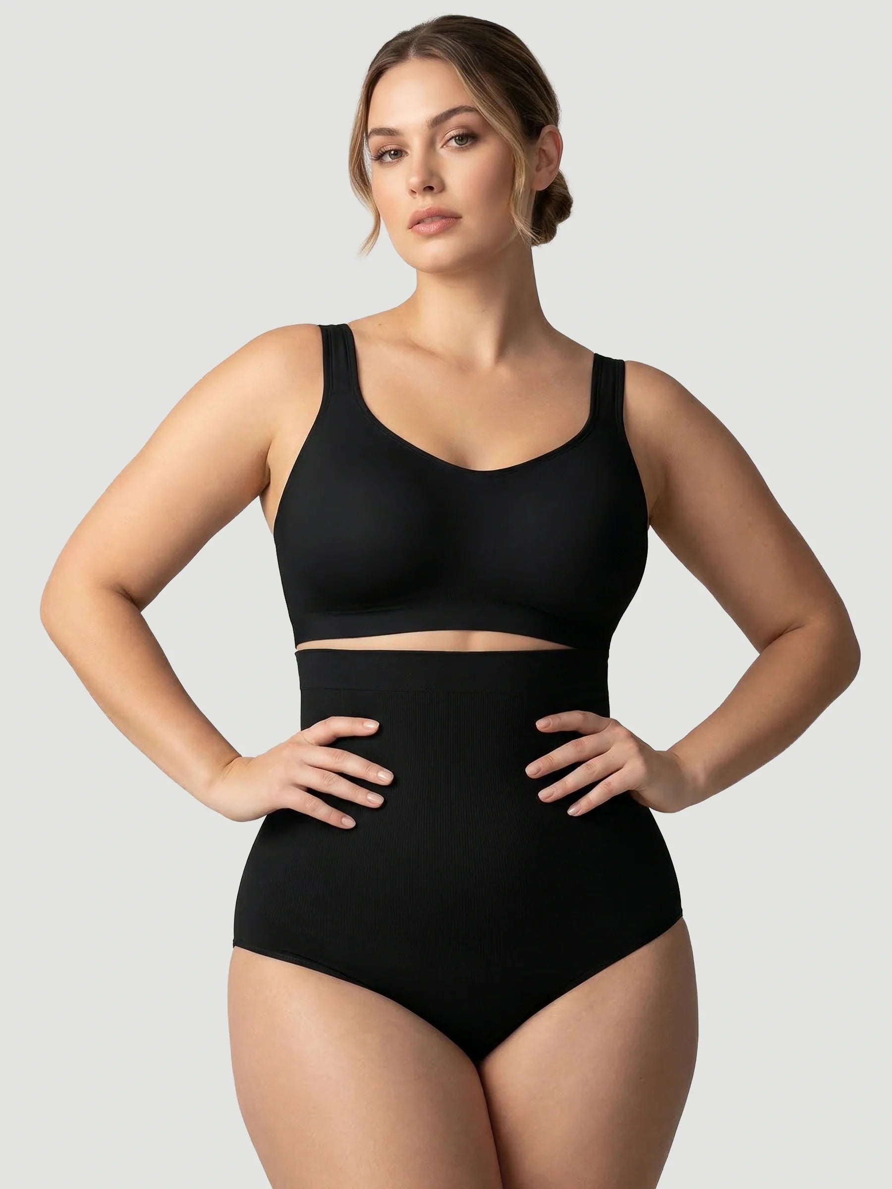 Adjustable Wire Free Shaper Bra with Bra Extender in Black - Bra Extender | Lumisensy
