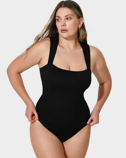 Slim Tummy-Tuck Bodysuit in Black - Tummy Control | Lumisensy