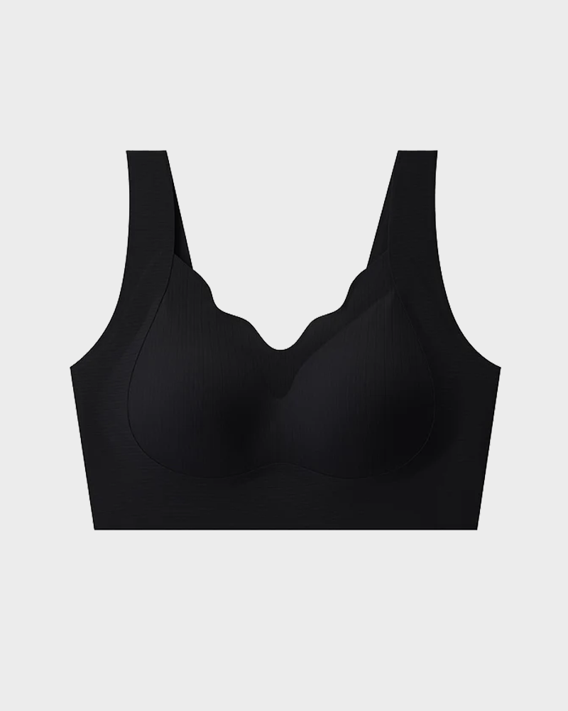 Comfort Wireless Vest Bra in Black - Wireless Comfort | Lumisensy