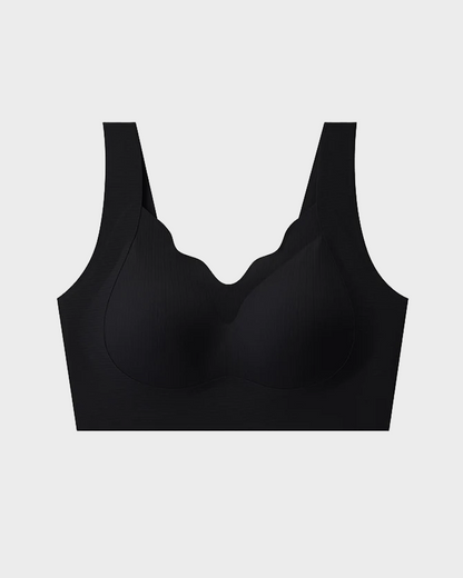 Comfort Wireless Vest Bra in Black - Wireless Comfort | Lumisensy