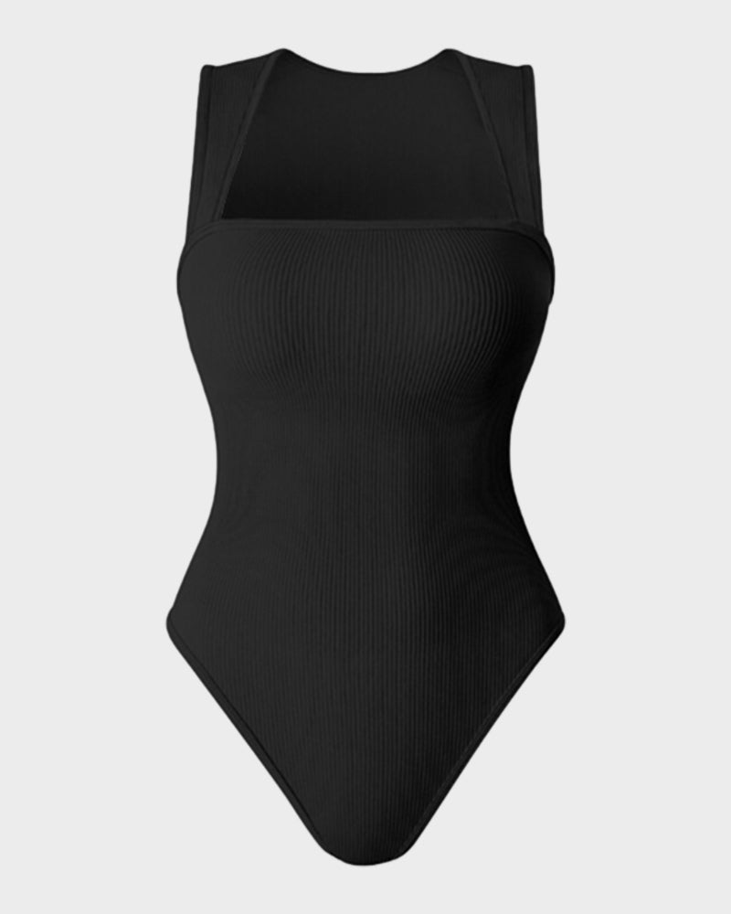 Slim Tummy-Tuck Bodysuit in Black - Tummy Control | Lumisensy