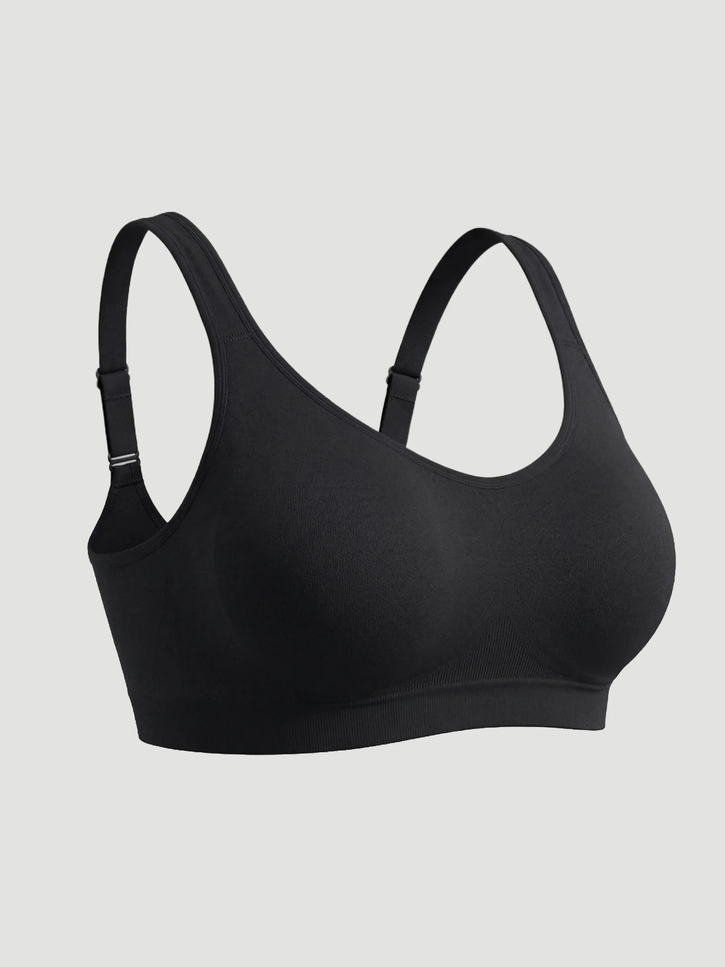 Adjustable Wire Free Shaper Bra with Bra Extender in Black - Bra Extender | Lumisensy