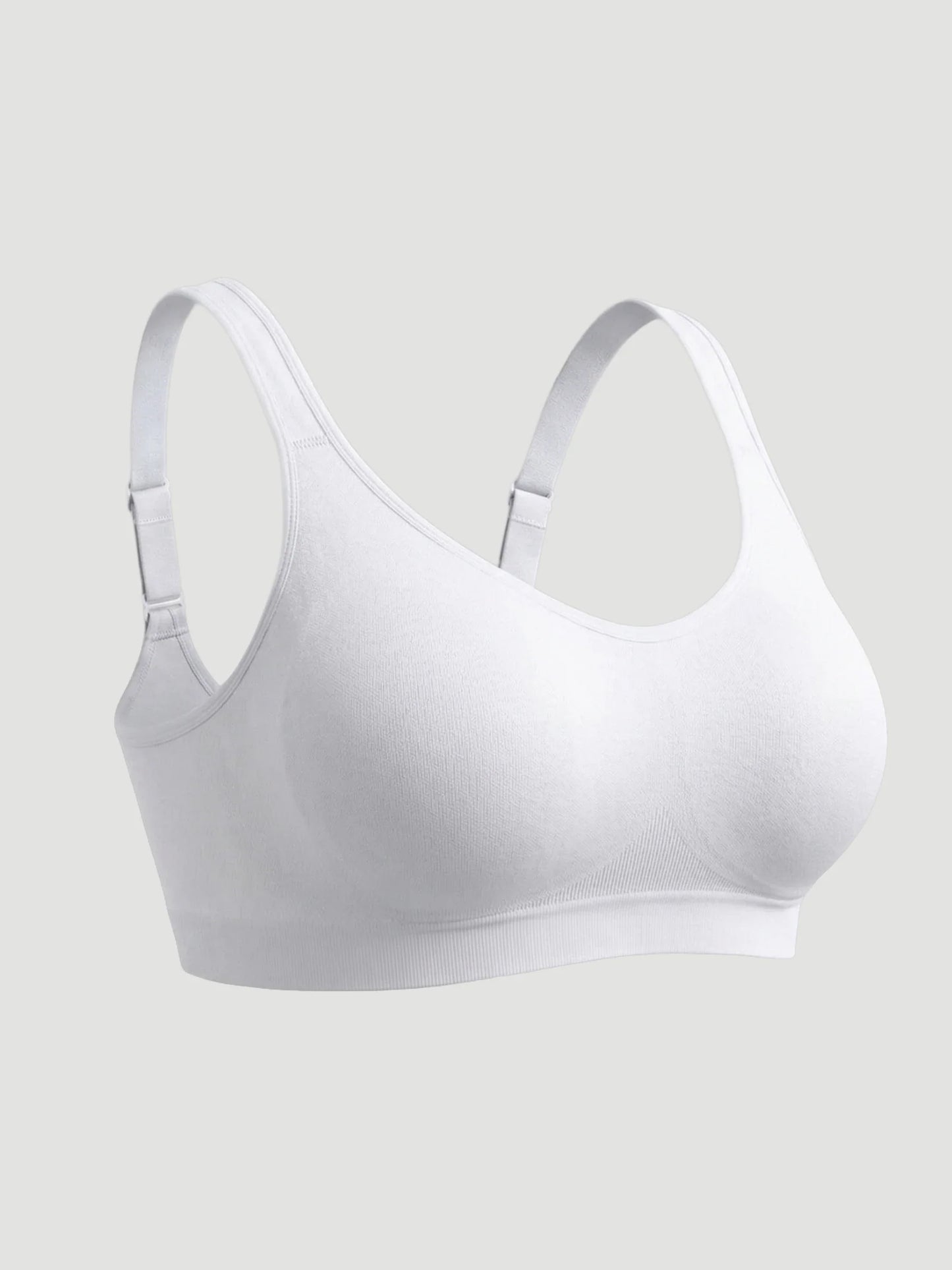 Adjustable Wire Free Shaper Bra with Bra Extender in White - Bra Extender | Lumisensy