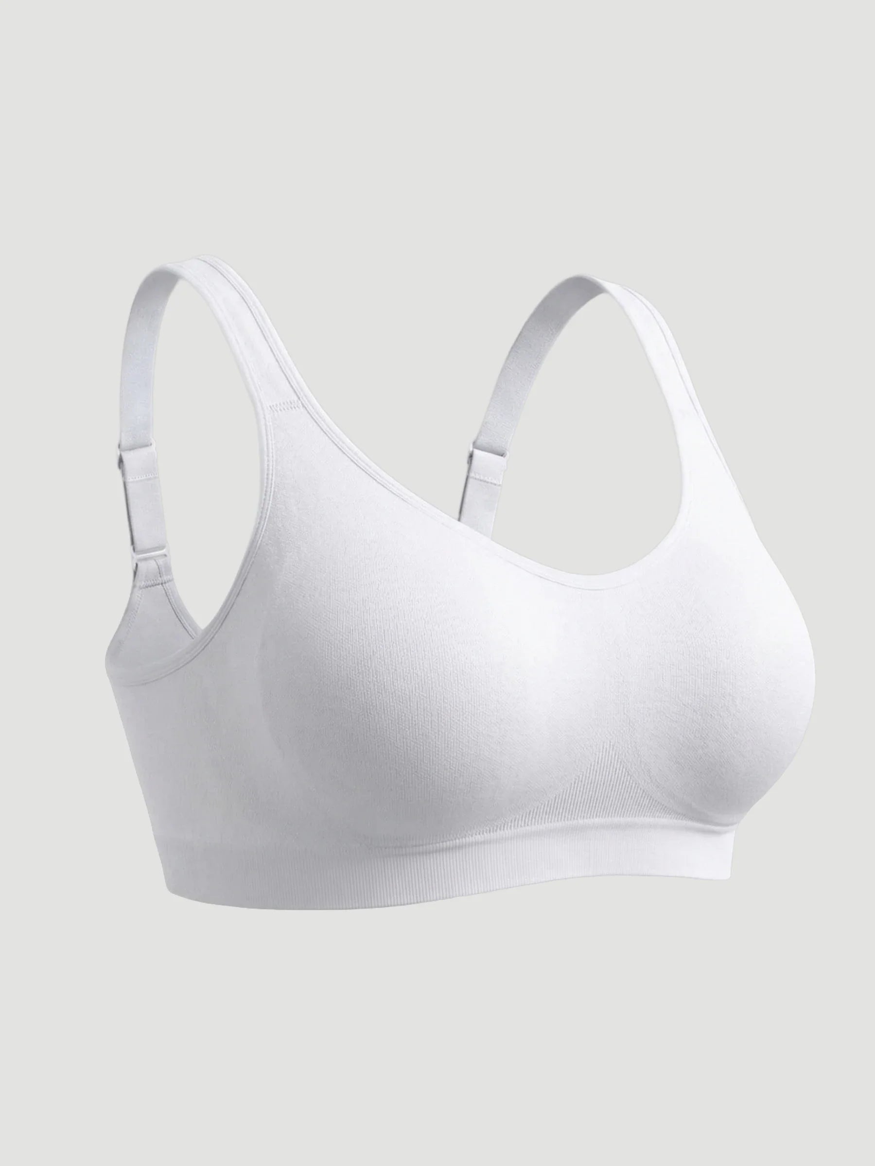 Adjustable Wire Free Shaper Bra with Bra Extender in White - Bra Extender | Lumisensy