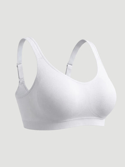 Adjustable Wire Free Shaper Bra with Bra Extender in White - Bra Extender | Lumisensy