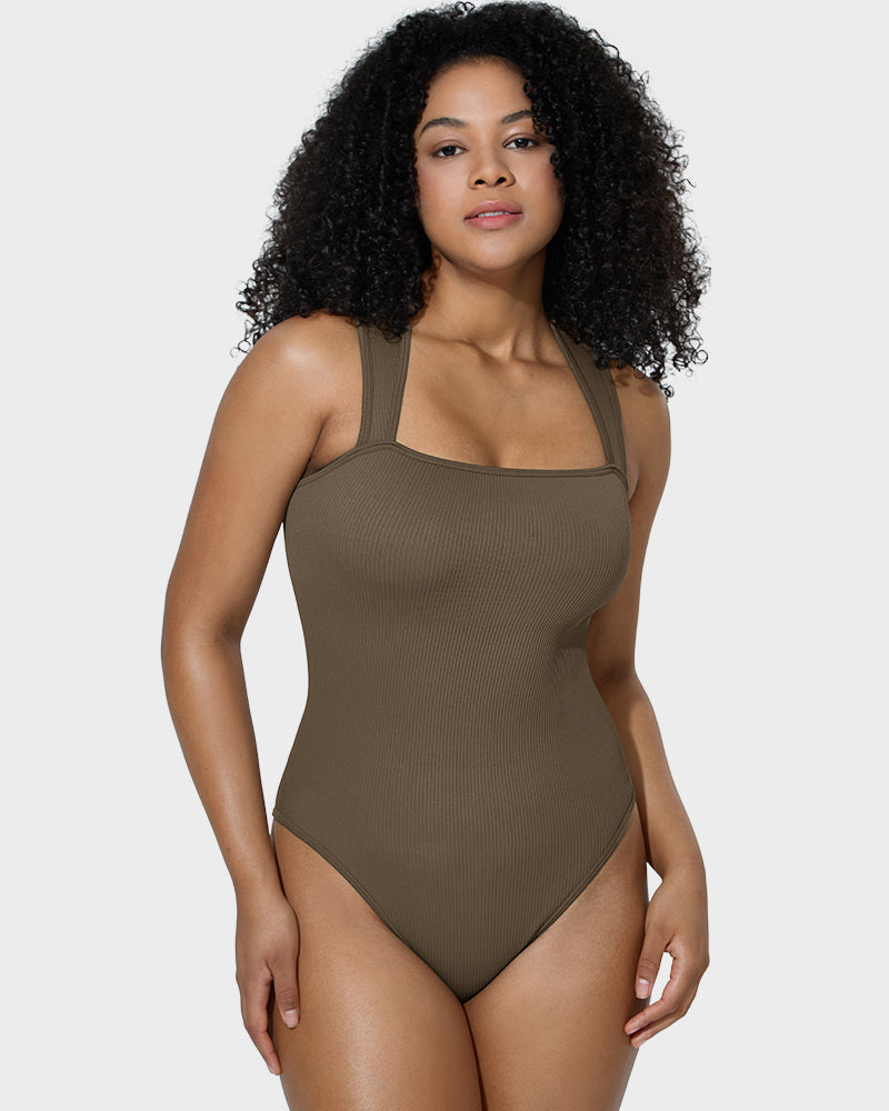 Slim Tummy-Tuck Bodysuit in Coffee - Tummy Control | Lumisensy