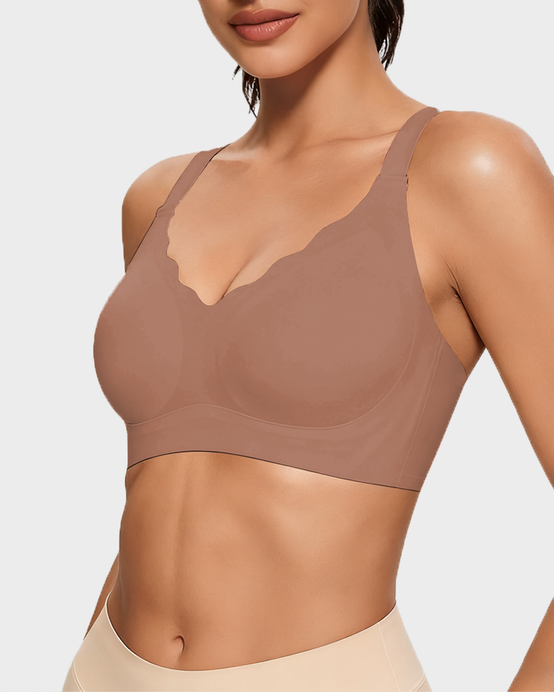 Comfort Support Push-Up Wireless Bra in Coffee - Wireless Comfort | Lumisensy