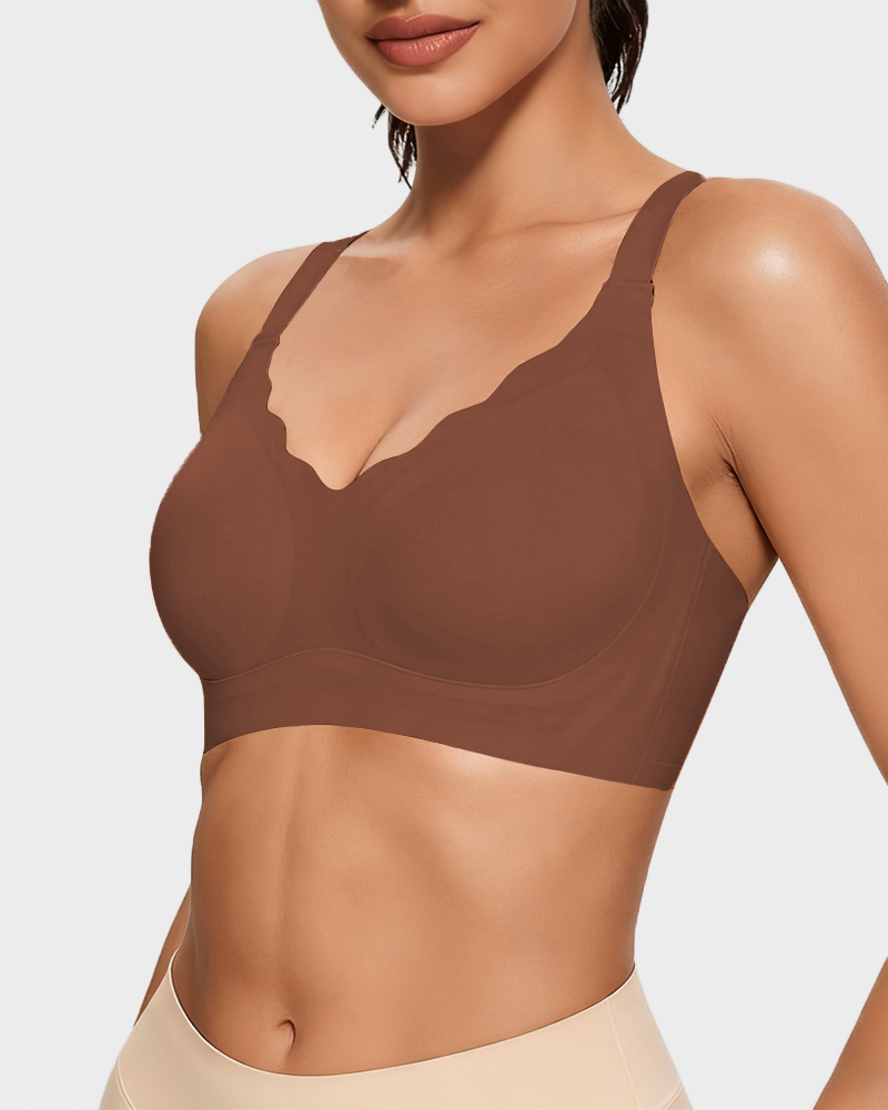 Comfort Support Push-Up Wireless Bra in Coffee - Wireless Comfort | Lumisensy