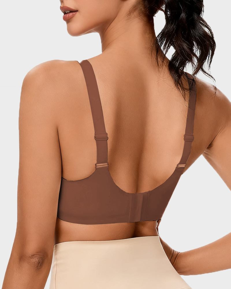 Comfort Support Push-Up Wireless Bra in Coffee - Wireless Comfort | Lumisensy