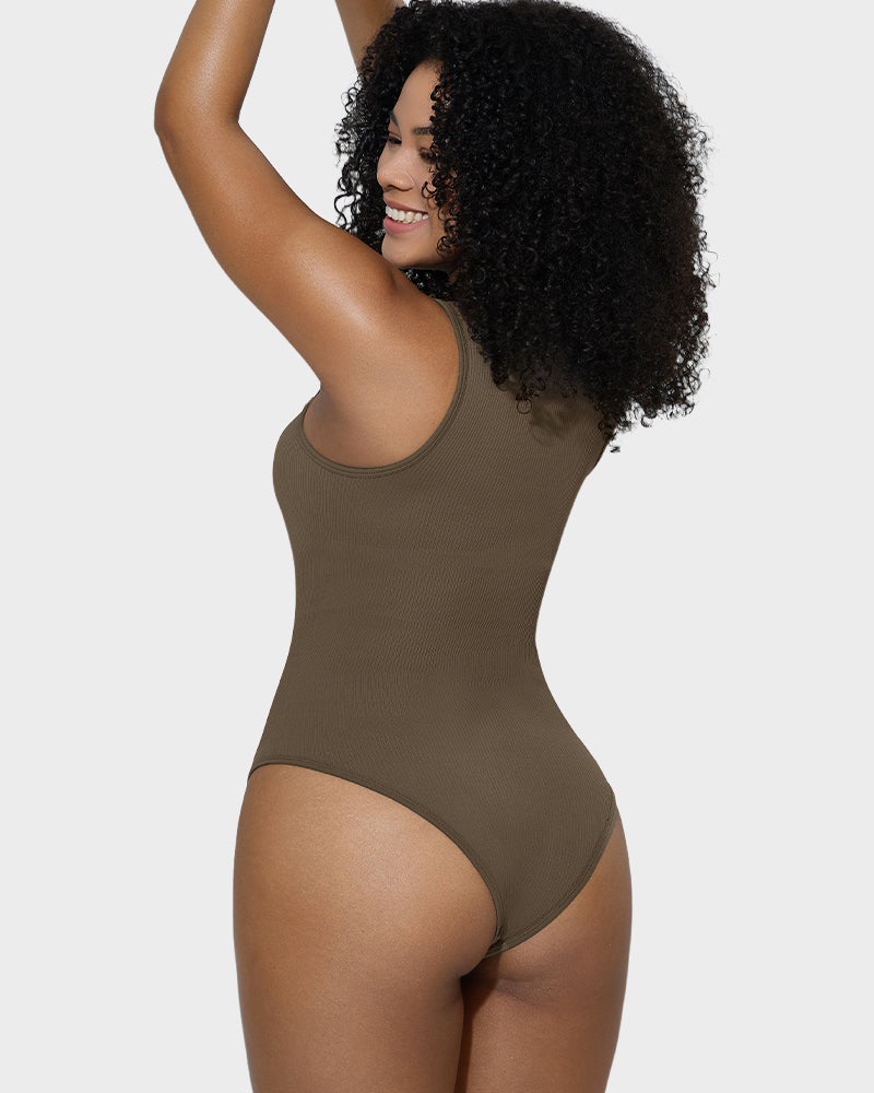Slim Tummy-Tuck Bodysuit in Coffee - Tummy Control | Lumisensy