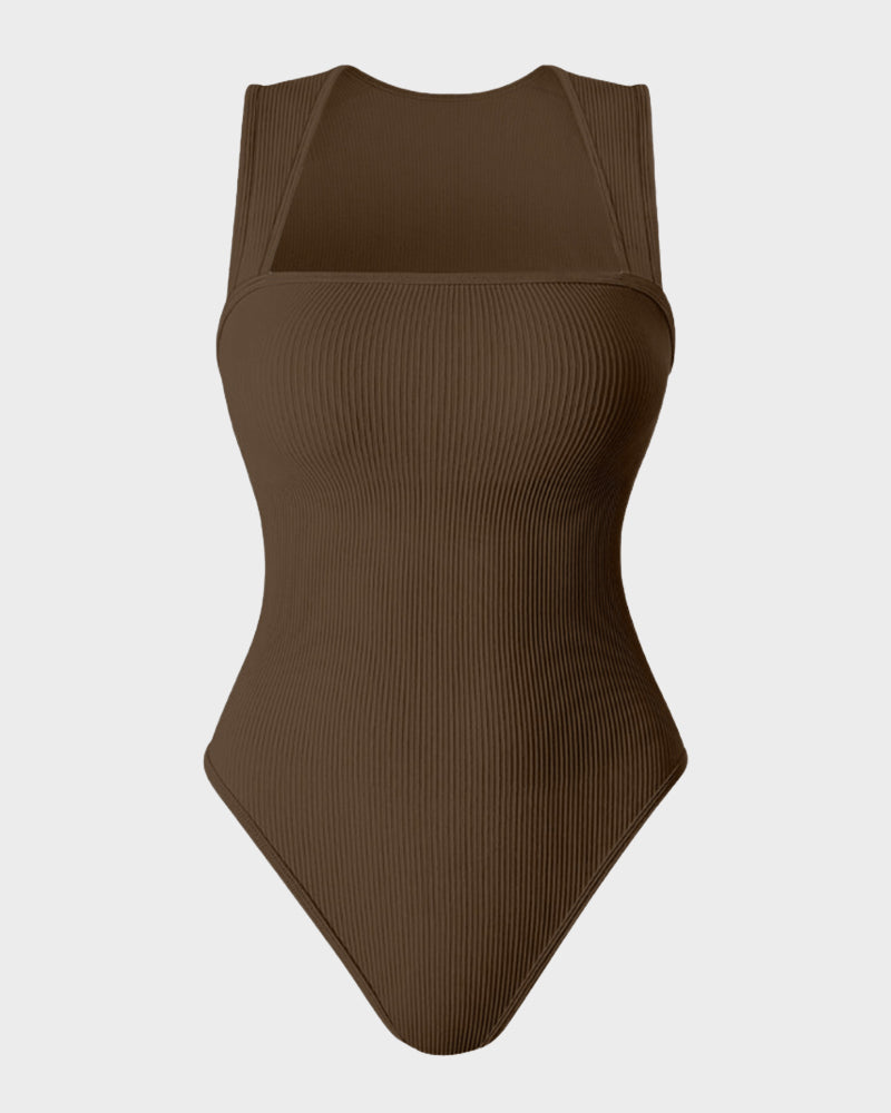 Slim Tummy-Tuck Bodysuit in Coffee - Tummy Control | Lumisensy