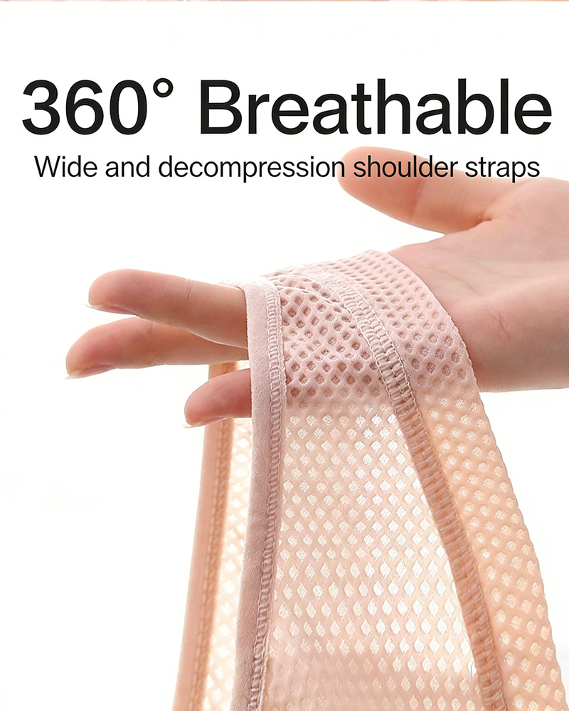Comfort Front-Closure Wirefree Bra in Pink - Everyday Comfort | Lumisensy