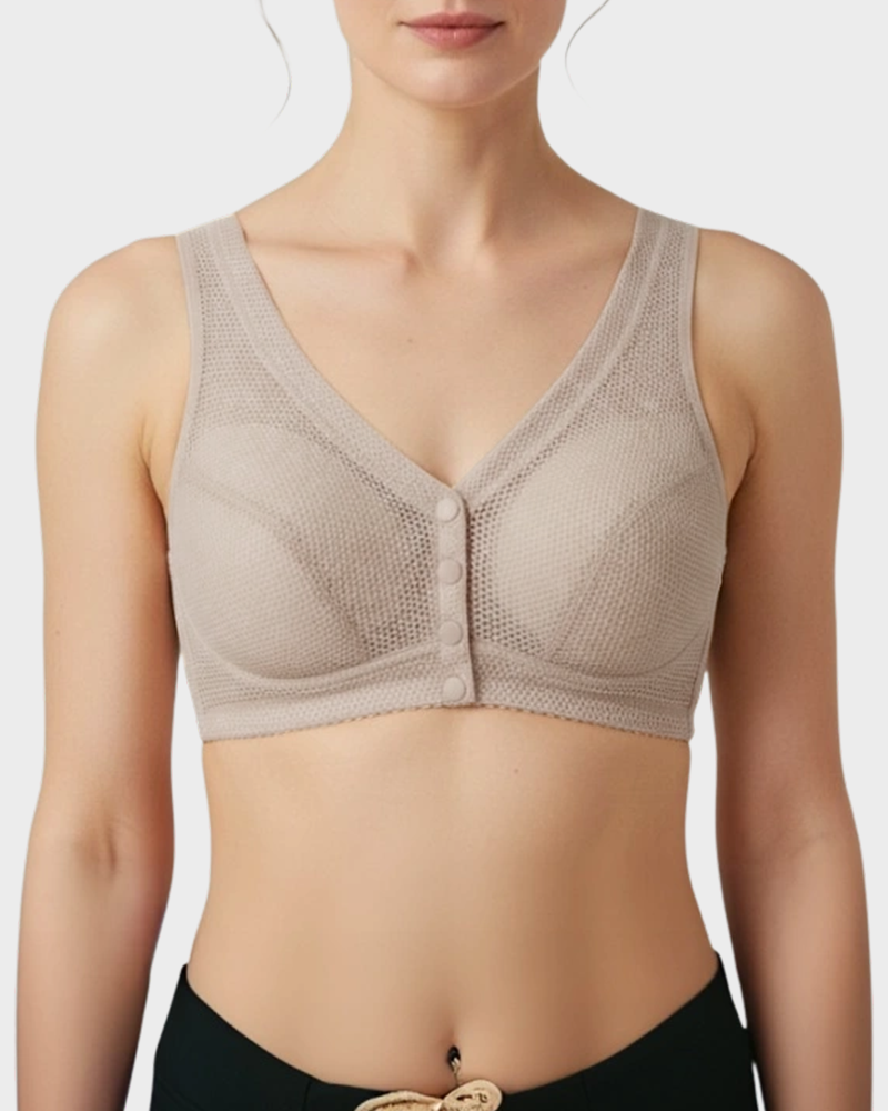 Comfort Front-Closure Wirefree Bra in Purple - Everyday Comfort | Lumisensy
