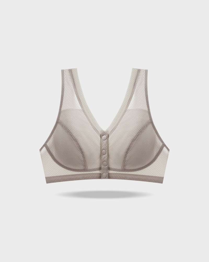 Comfort Front-Closure Wirefree Bra in Green - Everyday Comfort | Lumisensy