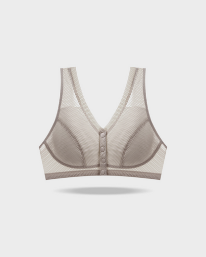 Comfort Front-Closure Wirefree Bra in Green - Everyday Comfort | Lumisensy