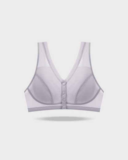 Comfort Front-Closure Wirefree Bra in Gray - Everyday Comfort | Lumisensy