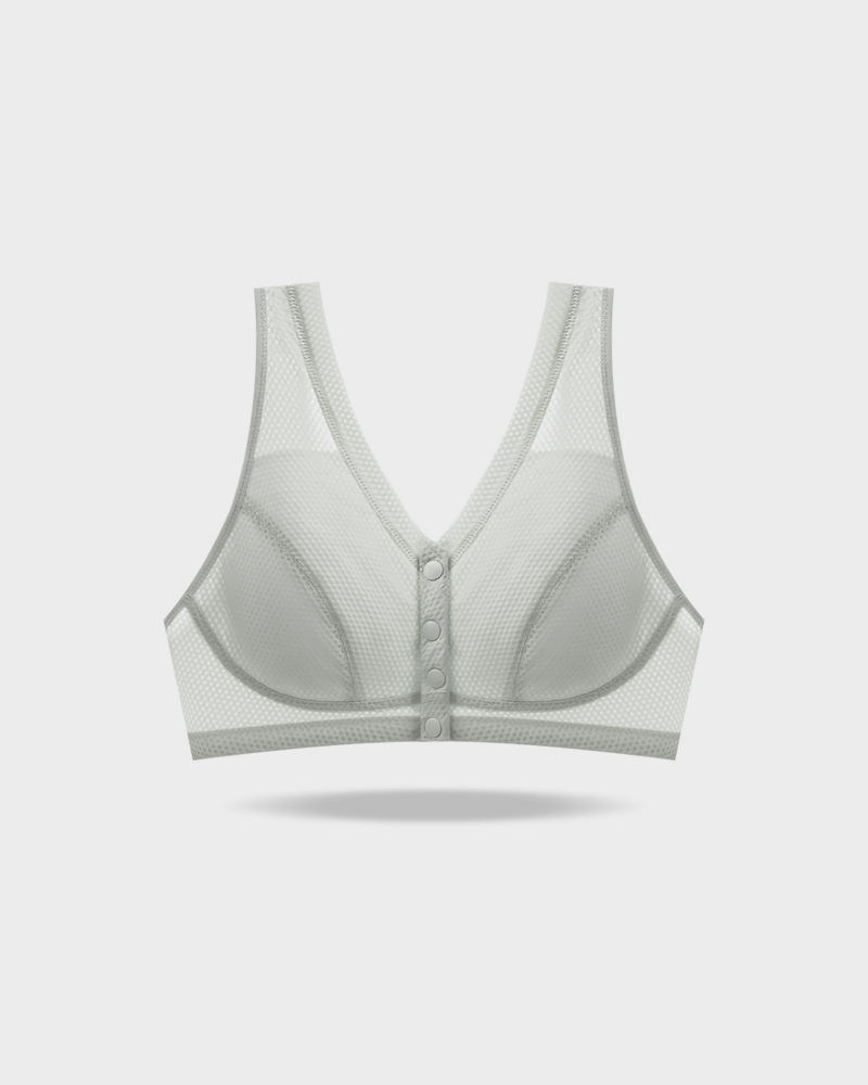 Comfort Front-Closure Wirefree Bra in Pink - Everyday Comfort | Lumisensy