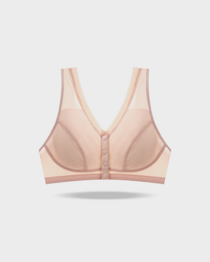 Comfort Front-Closure Wirefree Bra in Gray - Everyday Comfort | Lumisensy