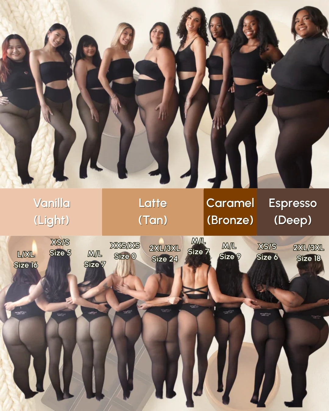 Snatched One-Seam Sheer Fleece Leggings in Latte Tan - Everyday Comfort | Lumisensy