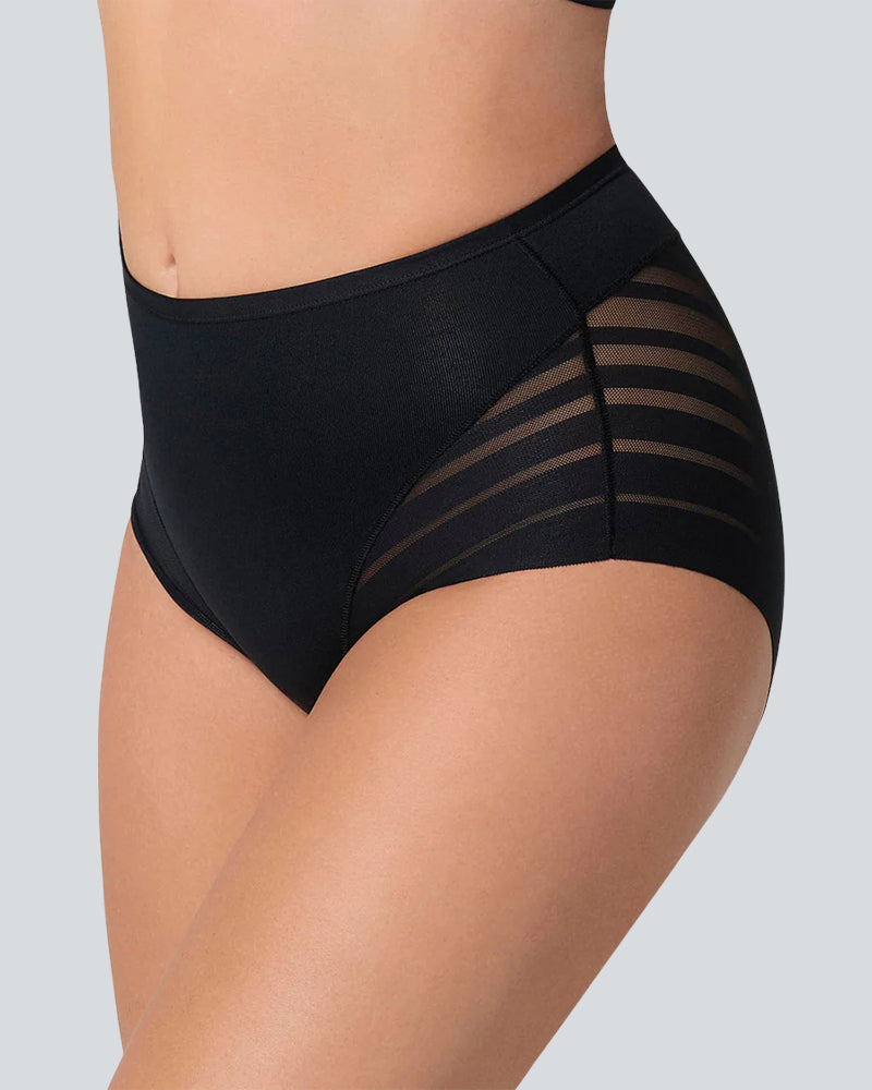 Confident Tummy-Control Mesh Briefs in Black - Tummy Control | Lumisensy
