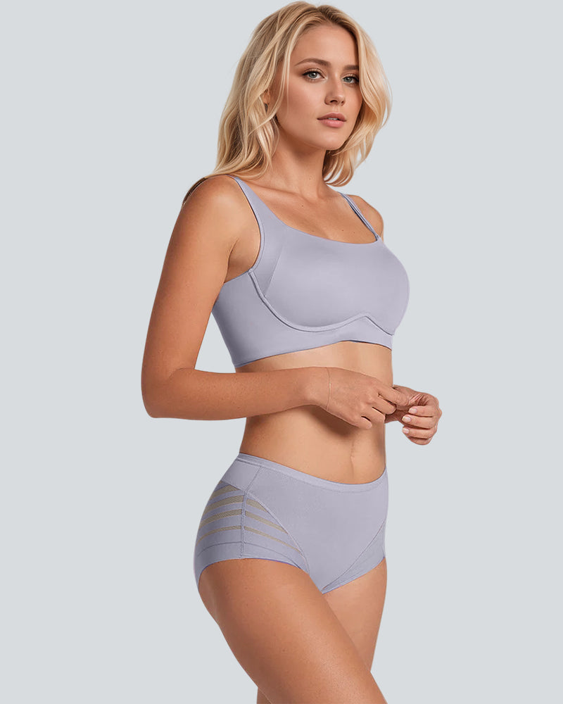 Confident Tummy-Control Mesh Briefs in Red - Tummy Control | Lumisensy