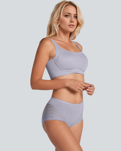Confident Tummy-Control Mesh Briefs in Red - Tummy Control | Lumisensy