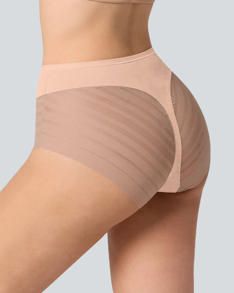 Confident Tummy-Control Mesh Briefs in Light Brown - Tummy Control | Lumisensy