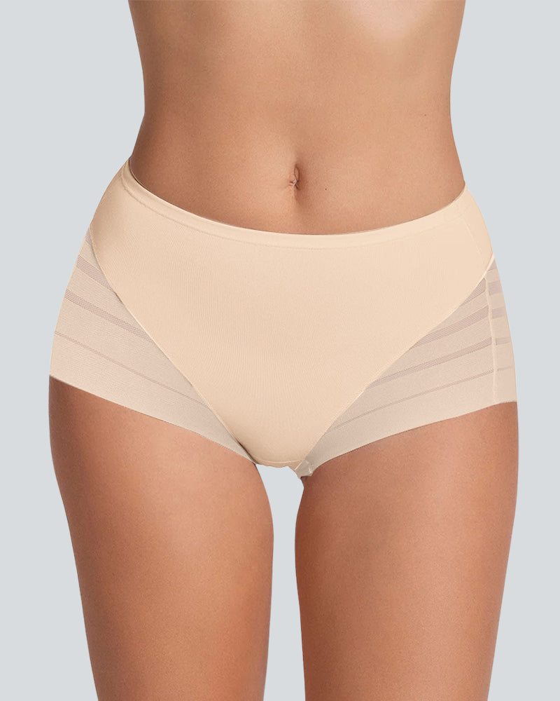 Confident Tummy-Control Mesh Briefs in Red - Tummy Control | Lumisensy