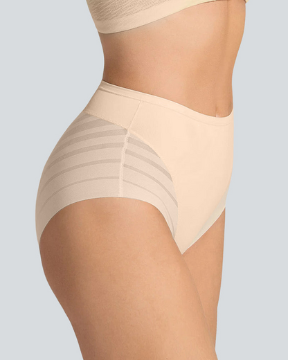 Confident Tummy-Control Mesh Briefs in Light Brown - Tummy Control | Lumisensy